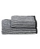 DONE 1 Serviette de toilette  1 Drap de douche Daily Shapes Stripes  Noir et blanc