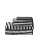 DONE Serviette invité  Serviette de toilette  Drap de douche  Tapis de bain  Gant Daily Shapes Stripes  Anthracite et blanc