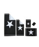 DONE Serviette  Serviette de toilette  Drap de douche  Tapis de bain  Gant Daily Shapes Stars  Noir et blanc