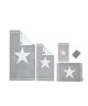 DONE Serviette  Serviette de toilette  Drap de douche  Tapis de bain  Gant Daily Shapes 1 Star  Blanc et argent