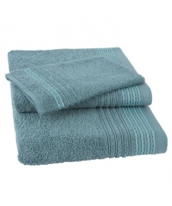 JULES CLARYSSE Lot de 1 serviette  1 drap de bain  1 gant de toilette Carl  Bleu Pétrole