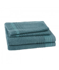 JULES CLARYSSE Lot de 2 serviettes   2 gants de toilette Carl  Bleu Pétrole