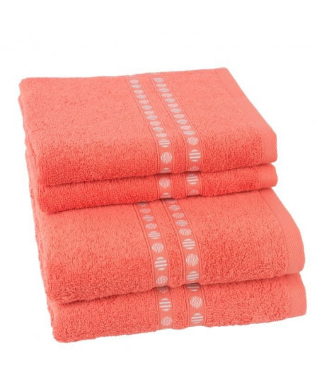 JULES CLARYSSE Lot de 2 serviettes  2 draps de bain Lotus  TERRA