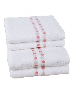 JULES CLARYSSE Lot de 2 serviettes  2 draps de bain Lotus  Blanc