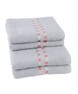 JULES CLARYSSE Lot de 2 serviettes  2 draps de bain Lotus  Gris