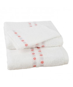 JULES CLARYSSE Lot de 1 serviette  1 drap de bain  1 gant de toilette Lotus  Blanc