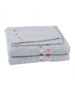JULES CLARYSSE Lot de 2 serviettes  2 gants de toilette Lotus  Gris