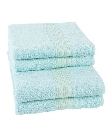 JULES CLARYSSE Lot de 2 serviettes  2 draps de bain Jasmine  Vert
