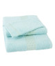 JULES CLARYSSE Lot de 1 serviette  1 drap de bain  1 gant de toilette Jasmine  Bleu Eau