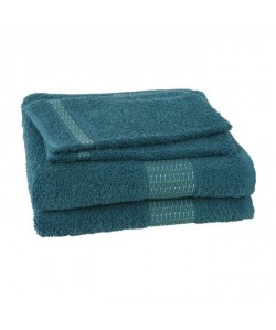 JULES CLARYSSE Lot de 2 serviettes  2 gants de toilette  15x21cm Jasmine  Petrol