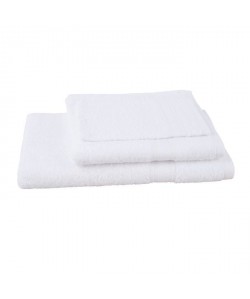 JULES CLARYSSE Lot de 1 serviette  1 drap de bain  1 gant de toilette Élégance  Blanc