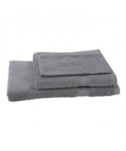 JULES CLARYSSE Lot de 1 serviette  1 drap de bain  1 gant de toilette Élégance  Gris