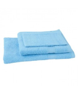 JULES CLARYSSE Lot de 1 serviette  1 drap de bain  1 gant de toilette Élégance  Ciel
