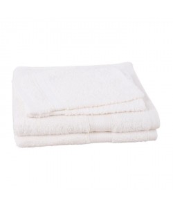 JULES CLARYSSE Lot de 2 serviettes  2 gants de toilette Élégance  Ivoire