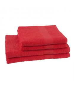 JULES CLARYSSE Lot de 2 serviettes  2 draps de bain Viva  Rouge