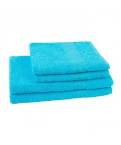 JULES CLARYSSE Lot de 2 serviettes  2 draps de bain Viva  Bleu Turquoise