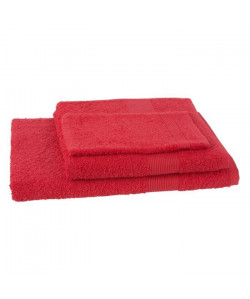 JULES CLARYSSE Lot de 1 serviette  1 drap de bain  1 gant de toilette Viva  Rouge