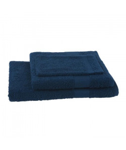 JULES CLARYSSE Lot de 1 serviette  1 drap de bain  1 gant de toilette Viva  Bleu Marine