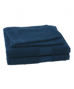 JULES CLARYSSE Lot de 2 serviettes  2 gants de toilette Viva  Bleu Marine