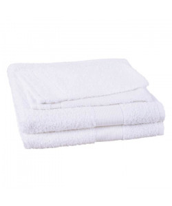 JULES CLARYSSE Lot de 2 serviettes  2 gants de toilette Viva  Blanc