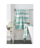 FINLANDEK Set de 2 Draps de douche KYLPY 70x140 cm rayures vert menthe et blanc