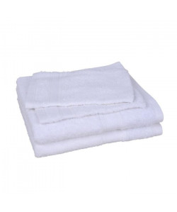 JULES CLARYSSE Lot de 2 serviettes  2 gants de toilette Élégance  Blanc