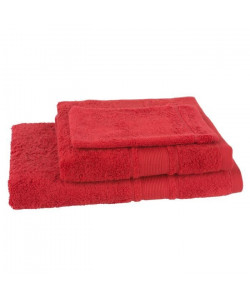 JULES CLARYSSE Lot de 1 serviette  1 drap de bain  1 gant de toilette ROYALE  Rouge