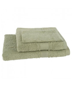 JULES CLARYSSE Lot de 1 serviette  1 drap de bain  1 gant de toilette Royale  Vert olive