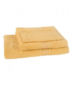JULES CLARYSSE Lot de 1 serviette  1 drap de bain  1 gant de toilette Royale  Jaune