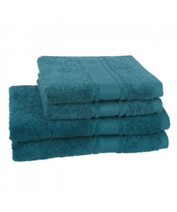 JULES CLARYSSE Lot de 2 draps de bain  2 serviettes Royale  Bleu pétrole