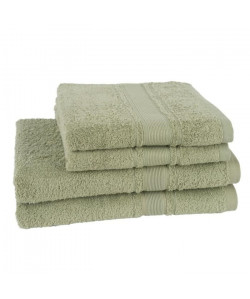 JULES CLARYSSE Lot de 2 draps de bain  2 serviettes Royale  Vert olive