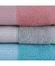 JULES CLARYSSE Lot de 1 drap 70x140 cm  1 serviette 50x100 cm  2 gants 15x21 cm Sukan bleu