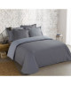 VISION Parure de couette Bicolore 100% coton  1 housse de couette 240x260 cm  2 taies 65x65 cm gris et gris perle