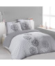 VISION Parure de couette ANNA 100% coton  1 housse de couette 220x240cm  2 taies 65x65cm  Gris