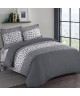 VISION Parure de couette 100% coton ARTHUR  1 housse de couette 200x200 cm  2 taies d\'oreillers 65x65 cm anthracite