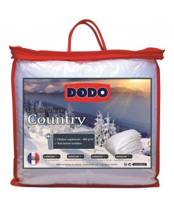 DODO Pack de couette COUNTRY  1 couette chaude et 1 lot de 2 oreillers  200x200 cm  Blanc