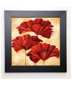 RABBETT Image encadrée Three Poppies II 37x37 cm Rouge