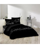 DOUCEUR D\'INTERIEUR Parure de couette Love Dreams 100% coton   1 housse de couette 220x240 cm  2 taies 63x63 cm noir