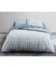 FINLANDEK Parure de couette Klaara 100% coton  1 housse de couette 240x260 cm  2 taies d\'oreillers 65x65 cm bleu récif