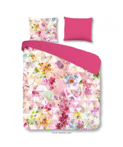 GOOD MORNING Parure de couette Coton Vanessa  1 housse de couette 140x200cm  1 taie d\'oreiller 60x70cm  Multicouleurs