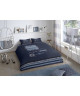 GOOD MORNING Parure de couette Coton Lifestyle  1 housse de couette 140x200cm  1 taie d\'oreiller 60x70cm  Bleu