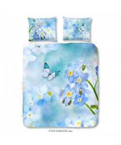 GOOD MORNING Parure de couette Coton Sympathy   1 housse de couette 140x200cm  1 taie d\'oreiller 60x70cm  Bleu