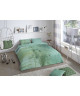 GOOD MORNING Parure de couette Coton Expo  1 housse de couette 200x200cm  2 taies d\'oreiller 60x70cm  Vert