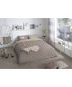 GOOD MORNING Parure de couette HEARTS & DOTS 100% coton  1 housse de couette 200x200 cm et 2 taies d\'oreiller 60x70 cm  Taupe