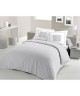 LOVELY HOME Parure de couette 100% coton ARTHUR  1 Housse de couette 200x200 cm  2 Taies d\'Oreillers 65x65 cm  Gris