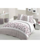 LOVELY HOME Parure de couette 100% coton MUSTANG  1 Housse de couette 240x260 cm  2 Taies d\'Oreillers 65x65 cm  Rose