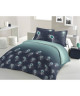 LOVELY HOME Parure de couette 100% coton PEACOCK  1 Housse de couette 200x200 cm  2 Taies d\'Oreillers 65x65 cm  Bleu marine