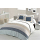 LOVELY HOME Parure de couette 100% coton MATT  1 Housse de couette 200x200 cm  2 Taies d\'Oreillers 65x65 cm  Bleu marine