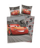 CARS Parure de couette enfant 100% Coton  1 housse de couette 140x200 cm  1 taie d\'oreiller 65x65 cm gris et rouge