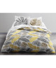 TODAY Parure de couette ENJOY MELANESIE 100% coton  1 housse de couette et 2 taies d\'oreiller  220x240 cm  Gris et noir